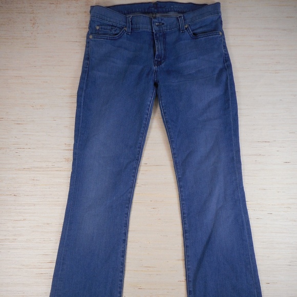 7 For All Mankind Women’s Skinny Bootcut Jeans Blue Size 30 Made in USA - Picture 1 of 6